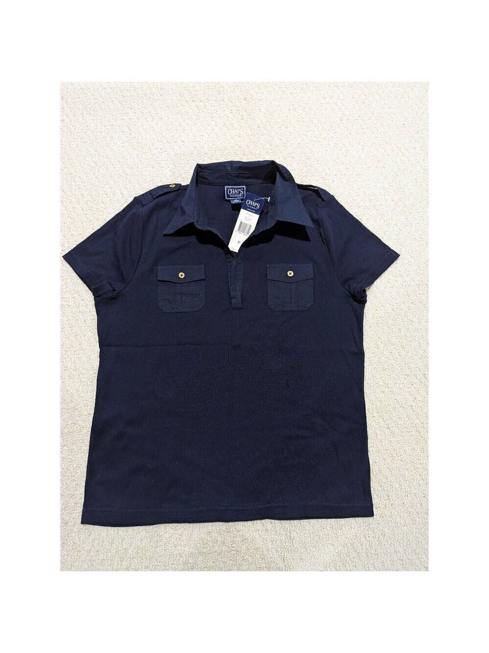 Chaps Classic Men's Navy Blue Cotton Short-Sleeve Polo Shirt Size XL NWT